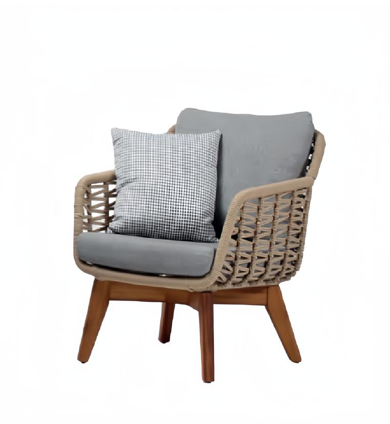Sessel Beige Terrasse Design Elegantes Möbel Modern 1 Sitzer stilvolle Sessel