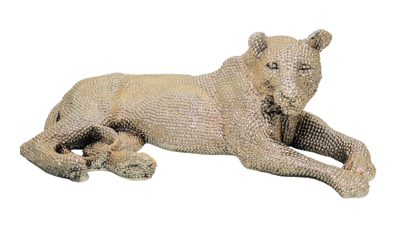 Design Lied Löwe Statue Vergoldet Skulptur Skulpturen Dekoration 100 cm Neu