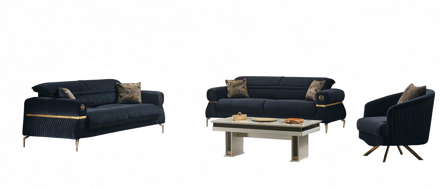 Sofa Wohnzimmermöbel Sessel Wohnbereich Ausstattung Wohnzimmer-Set Möbelensemble
