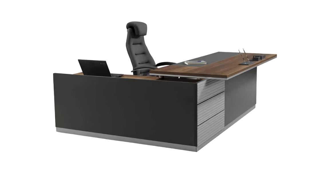 Luxus Büro Schreibtisch Design Eckschreibtisch Möbel Tische Grau Einrichtung