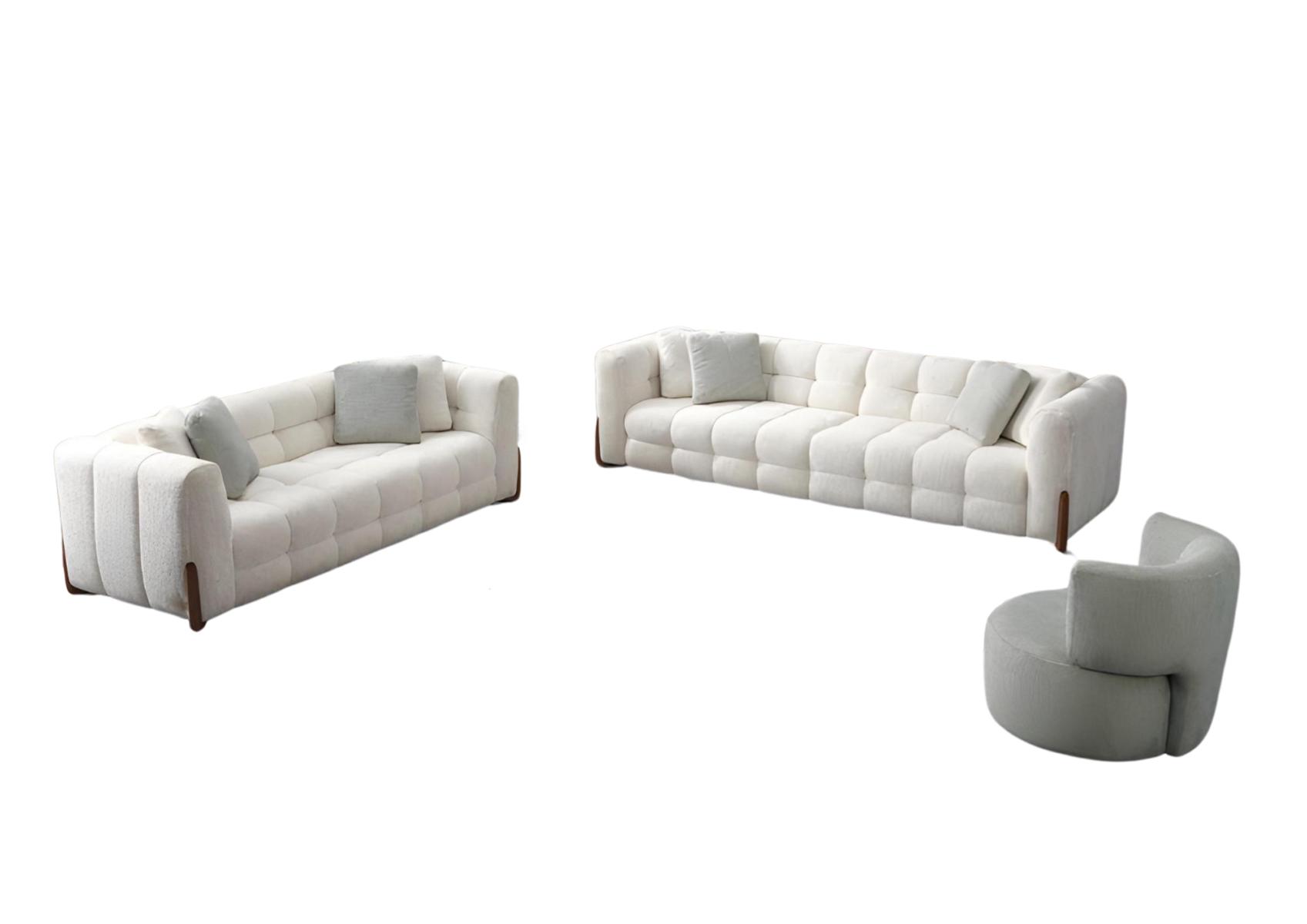 Sofa 4 Sitzer Polster Design Sofa 3 Sitzer Sofas Textil Design Sessel Möbel 3tlg