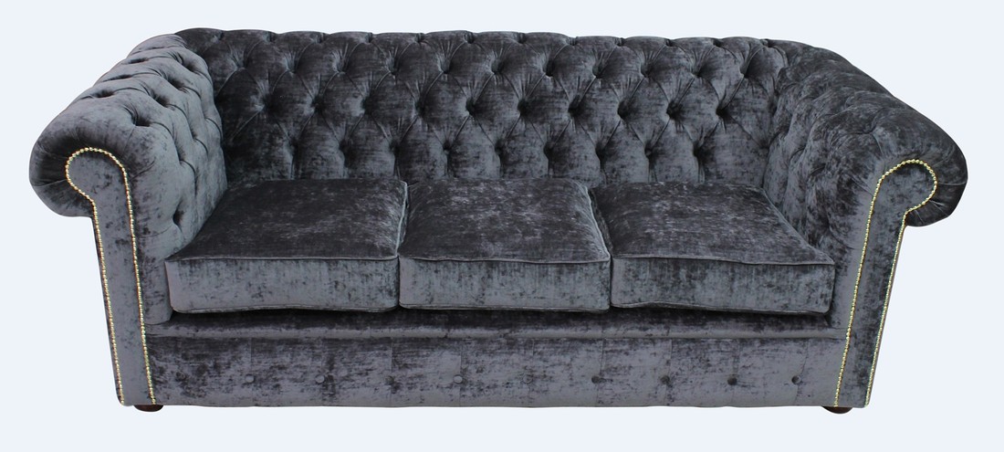 Chesterfield Design Luxus Polster Sofa Couch Sitz Garnitur Leder Textil Neu #254
