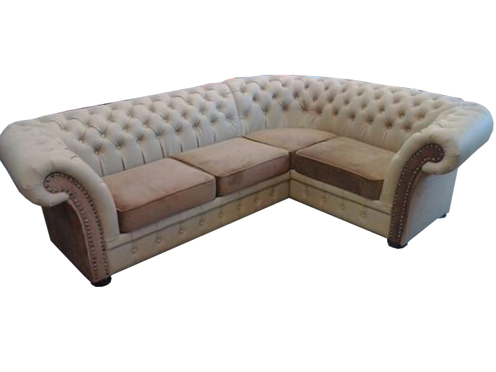 Ecksofa Textilsofa Couch Polster Eckgarnitur Eckcouch Chesterfield Stoff Leder