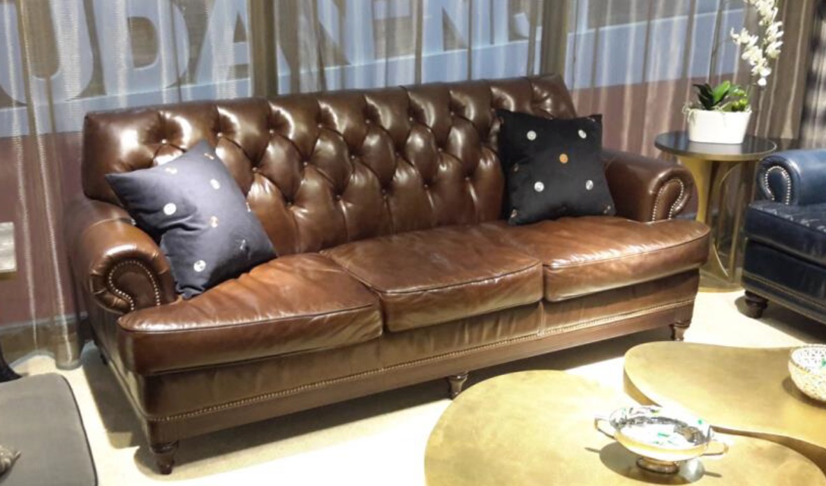 Sofa 3 Sitzer 100% Kunstleder Antik Stil Leder Couch Polster Sofas Sessel A28