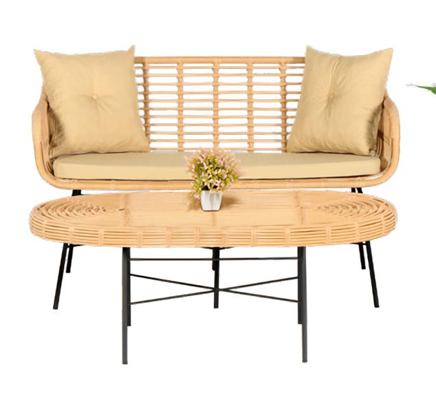 GartenMöbel Sofa 2 Sitzer Couchtisch Sitzmöbel Sofagarnitur Terrasse Tisch Neu
