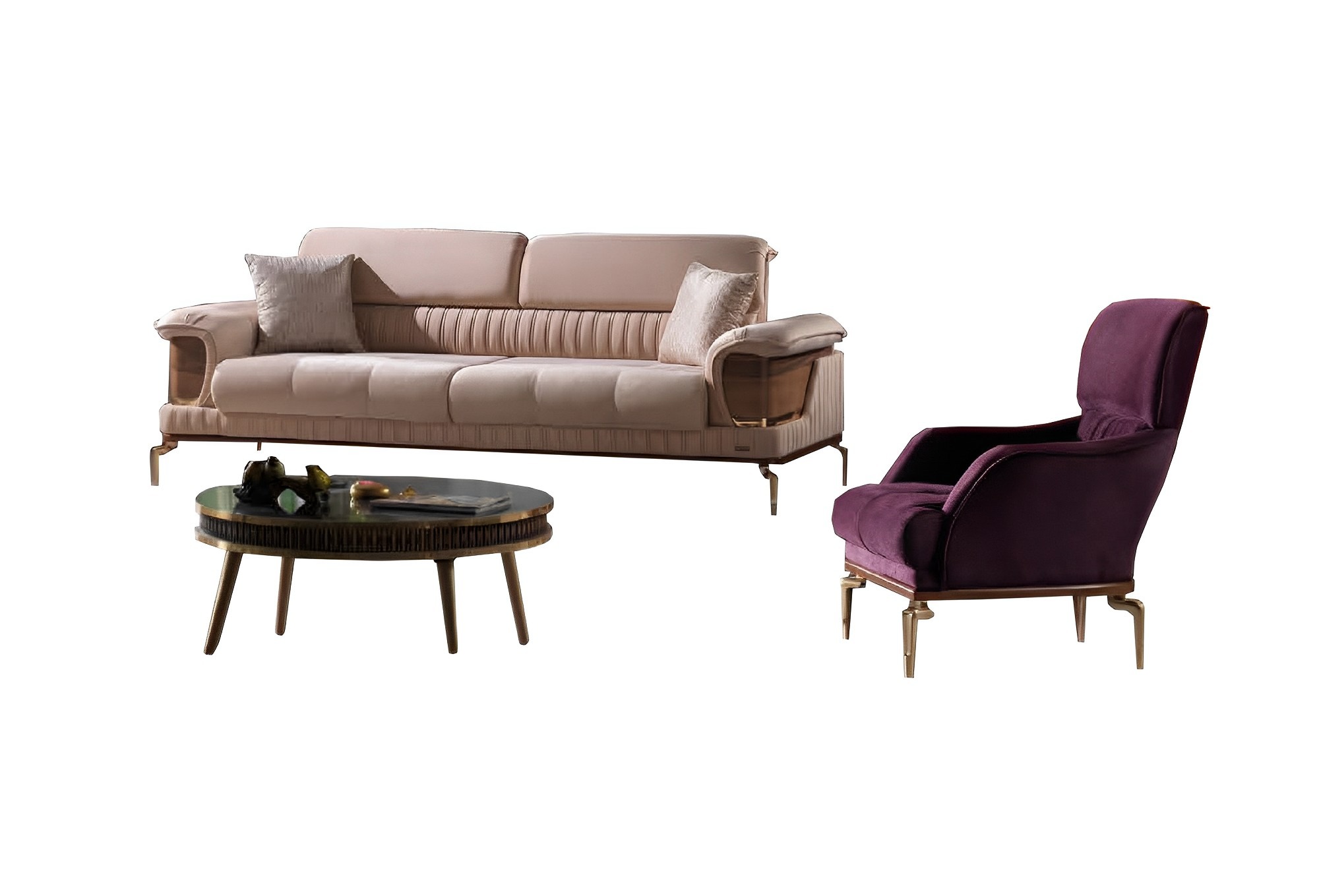Wohnzimmer Set Sofa 3+1 Sitzer Moderne Möbel Couch Luxus Design 2tlg