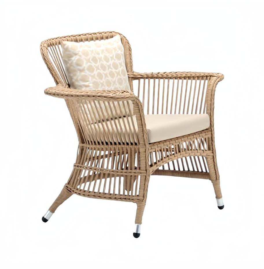 Hochwertig Terrasse Sessel Luxus Modern Sessel Beige stilvoll Rattan Stil