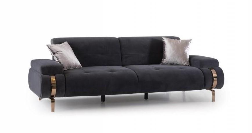Luxus Sofa 3 Sitzer Couch Chesterfield Sitztiefenverstellung Edelstahl