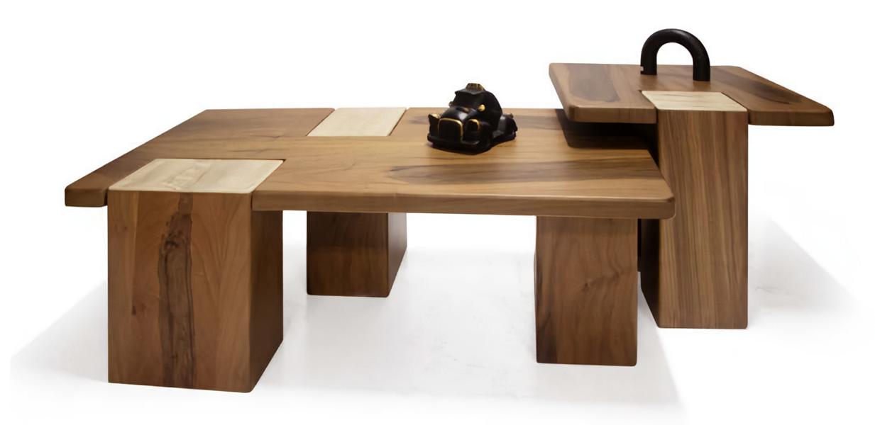 Moderner Couchtisch 2x braune Luxusmöbel ideal fürs Wohnzimmer neues Design