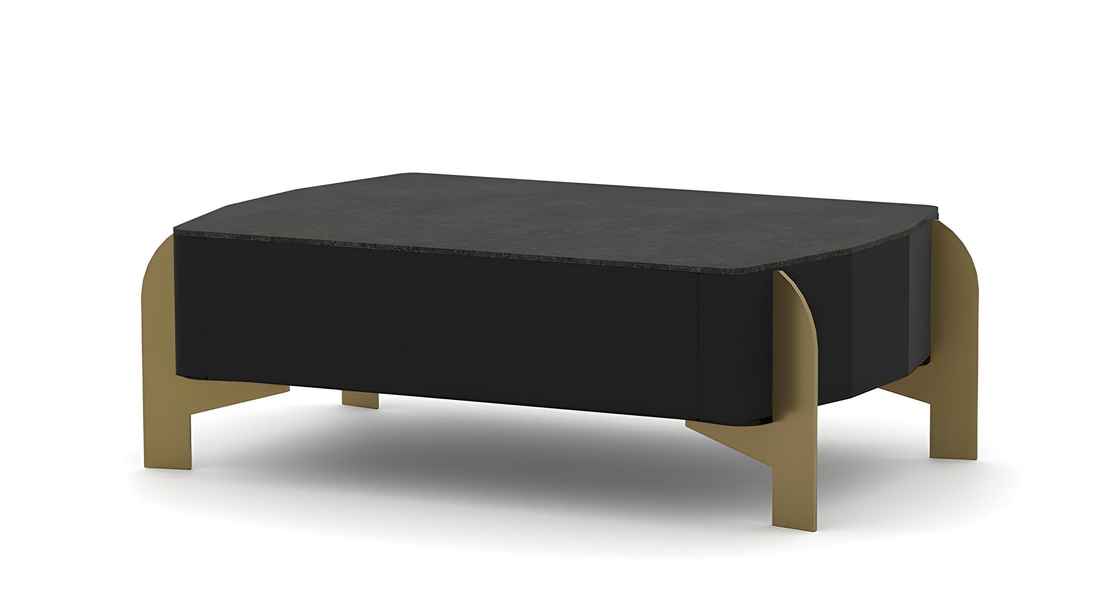 Luxus Beistelltisch Couchtisch Sofatisch Holz Schwarz-Gold Arbeitszimmer