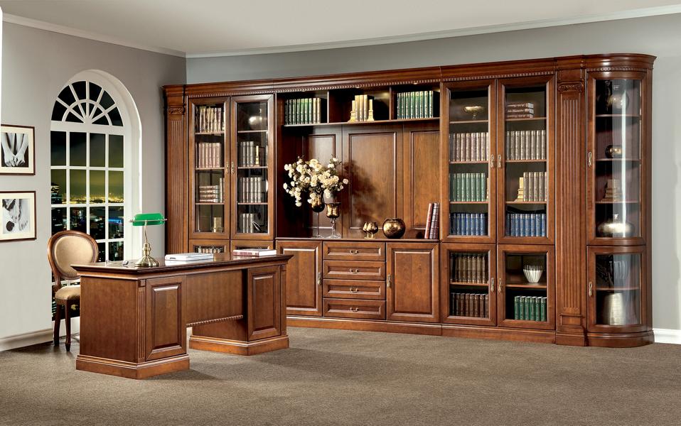 Arbeitszimmer Klassischer Schreibtisch Stilvoller Tisch Wohnwand Set 2tlg