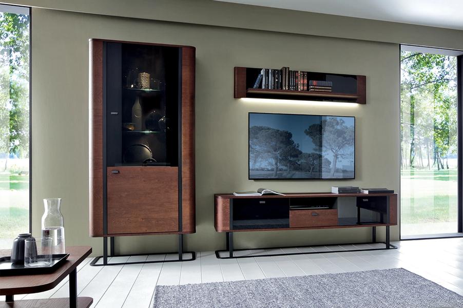 Luxuriöses Modern Set TV-Lowboard Wohnzimmer Vitrine Designer Einrichtung