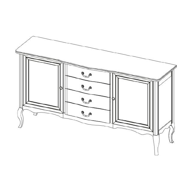 Echtholz Schrank Handarbeit Klassische Kommode Kommodenschrank - Model PR-K3