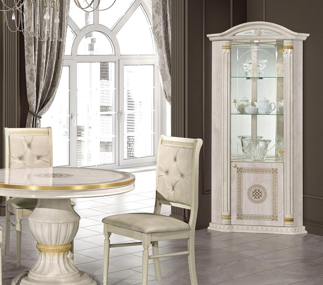 Eckvitrine Sideboard Luxus Glasschrank Holzdesign Sofort