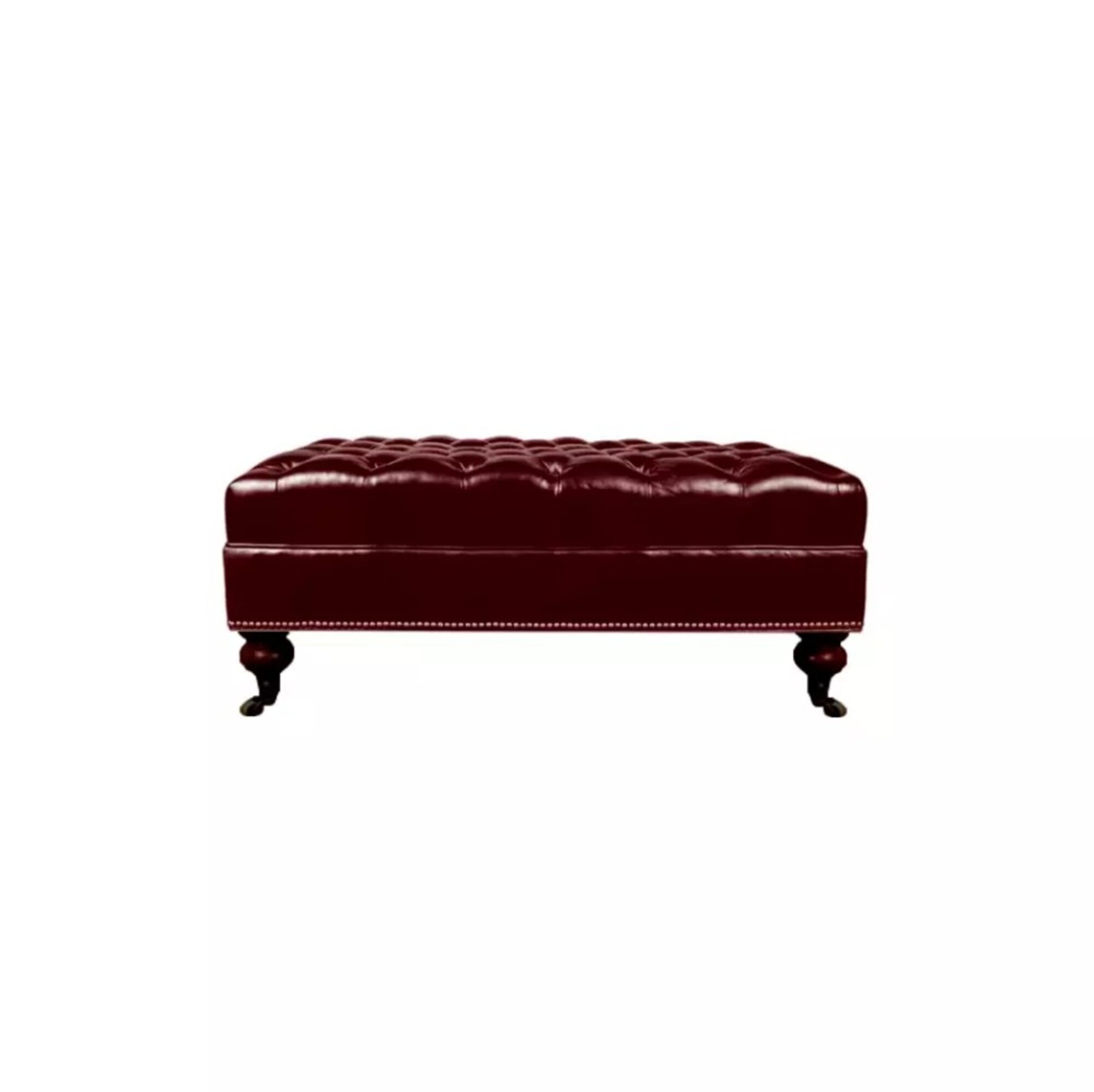 Designer Hocker Leder Luxuspolster Chesterfield Fußhocker Ottomane Sofort