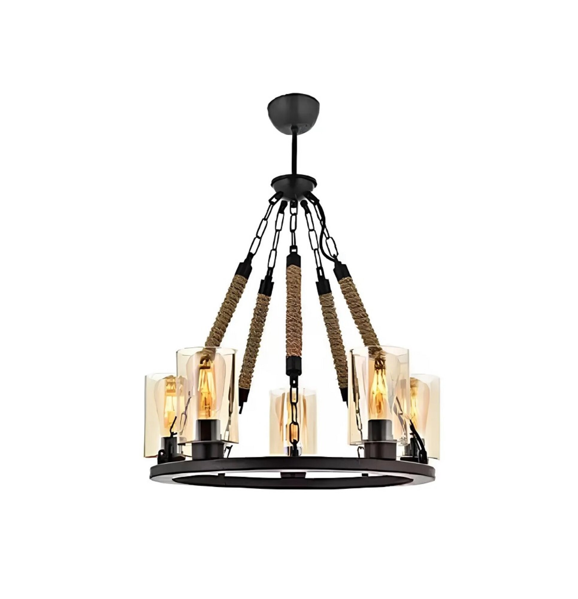 Deckenleuchter Lüster Kronleuchter Deckenlampe Lampen Glas Schwarz