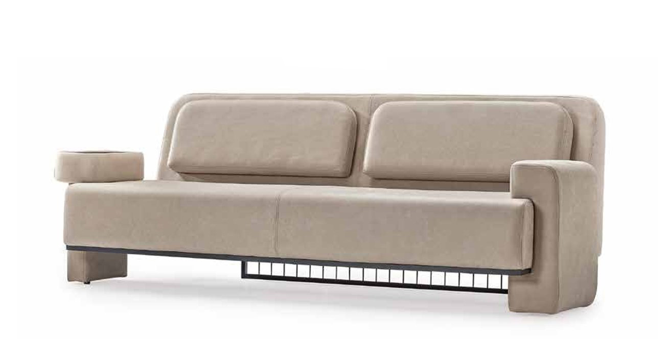 Relax Sofa Design Couch Polster Möbel Dreisitzer xxl big sofas Beige 223cm