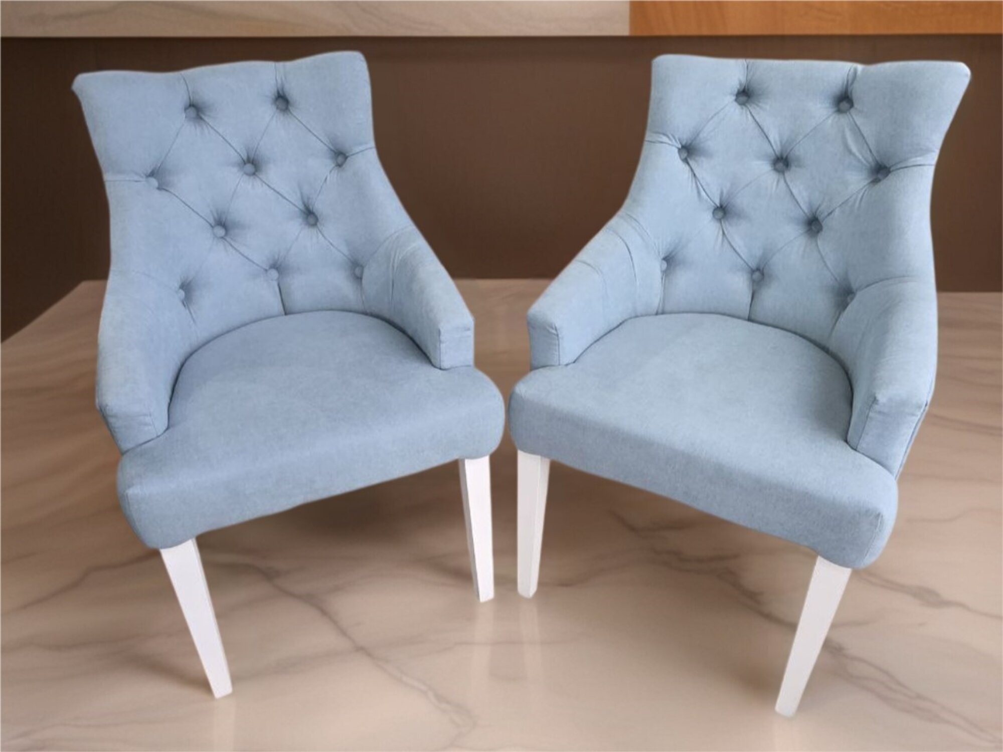 Chesterfield Stühle mit Klopfer Edle Polster Hotel Stuhl 2x Gruppe Neu Sofort