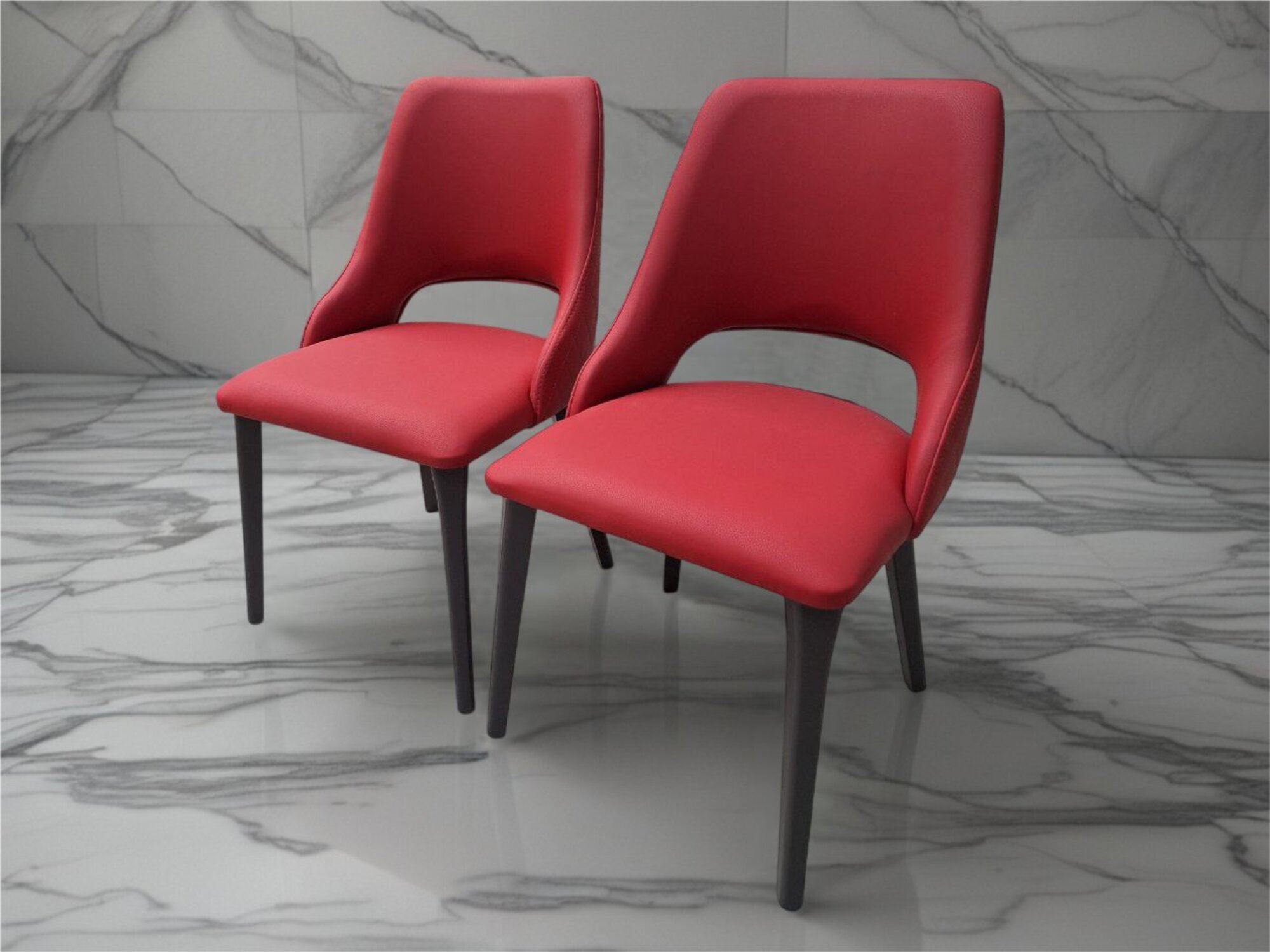 Elegante Esszimmerstühle aus hochwertigem Kunstleder – 1-Sitzer Design Sofort