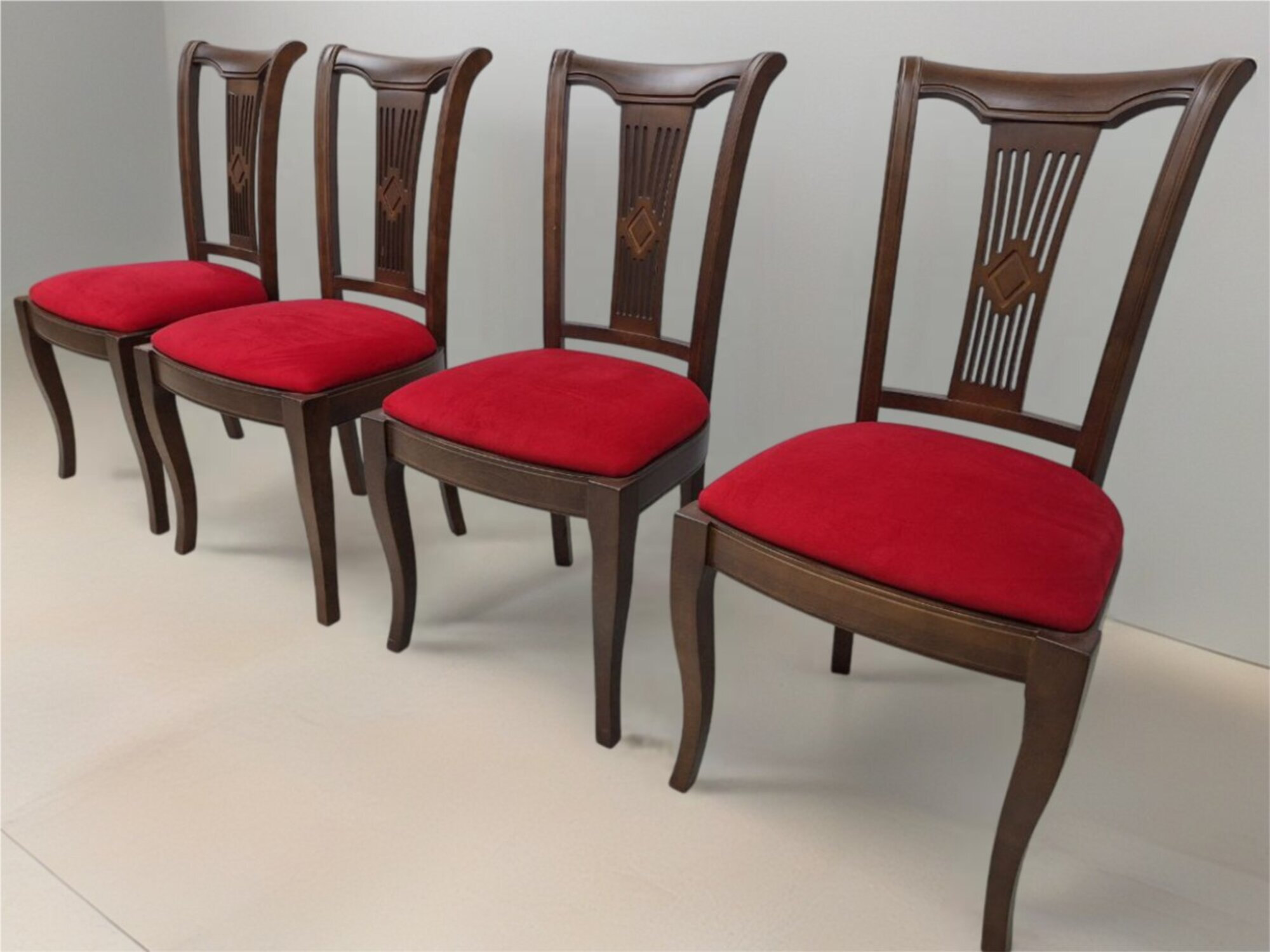 Braun-rot Luxuriöser Stuhl Hoher Stuhl Esszimmer Stühle aus Textil Holz Sofort