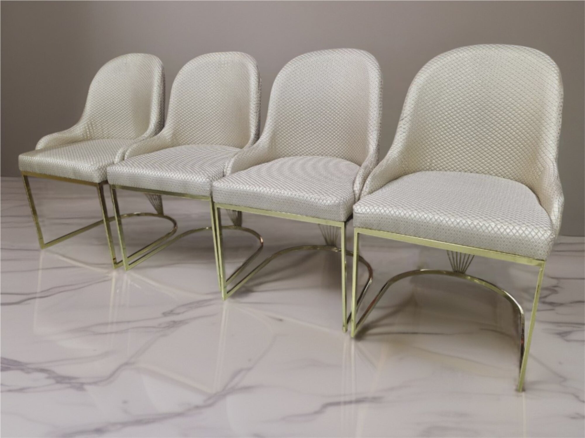 Essgarnitur 4x Stuhl Gold-Beige Set Garnitur Esszimmerstuhle 4tlg. Sofort