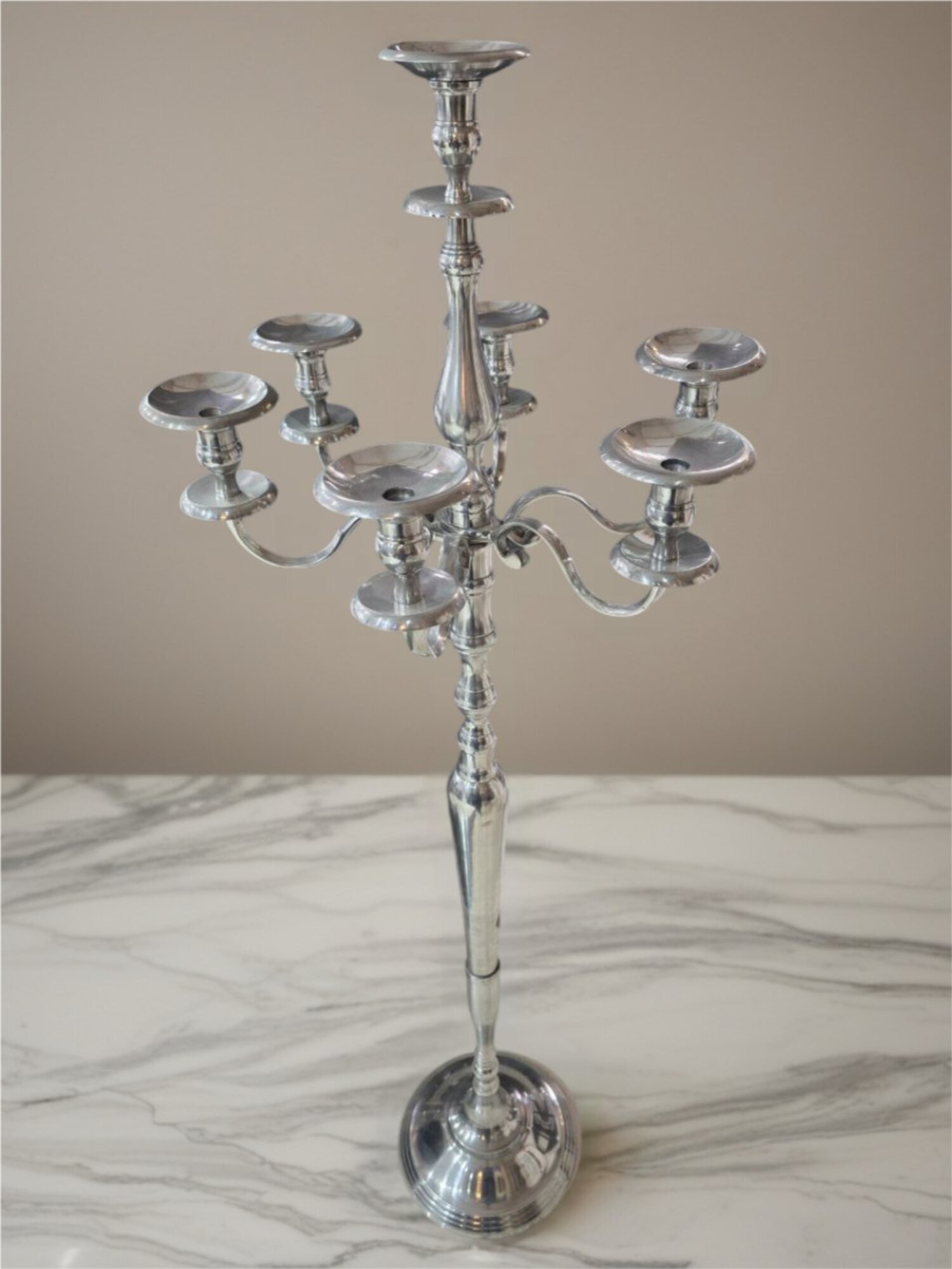 Kerzenständer Metall Dekoration Wohnzimmer Esszimmer Schlafzimmer Silberfarben Sofort