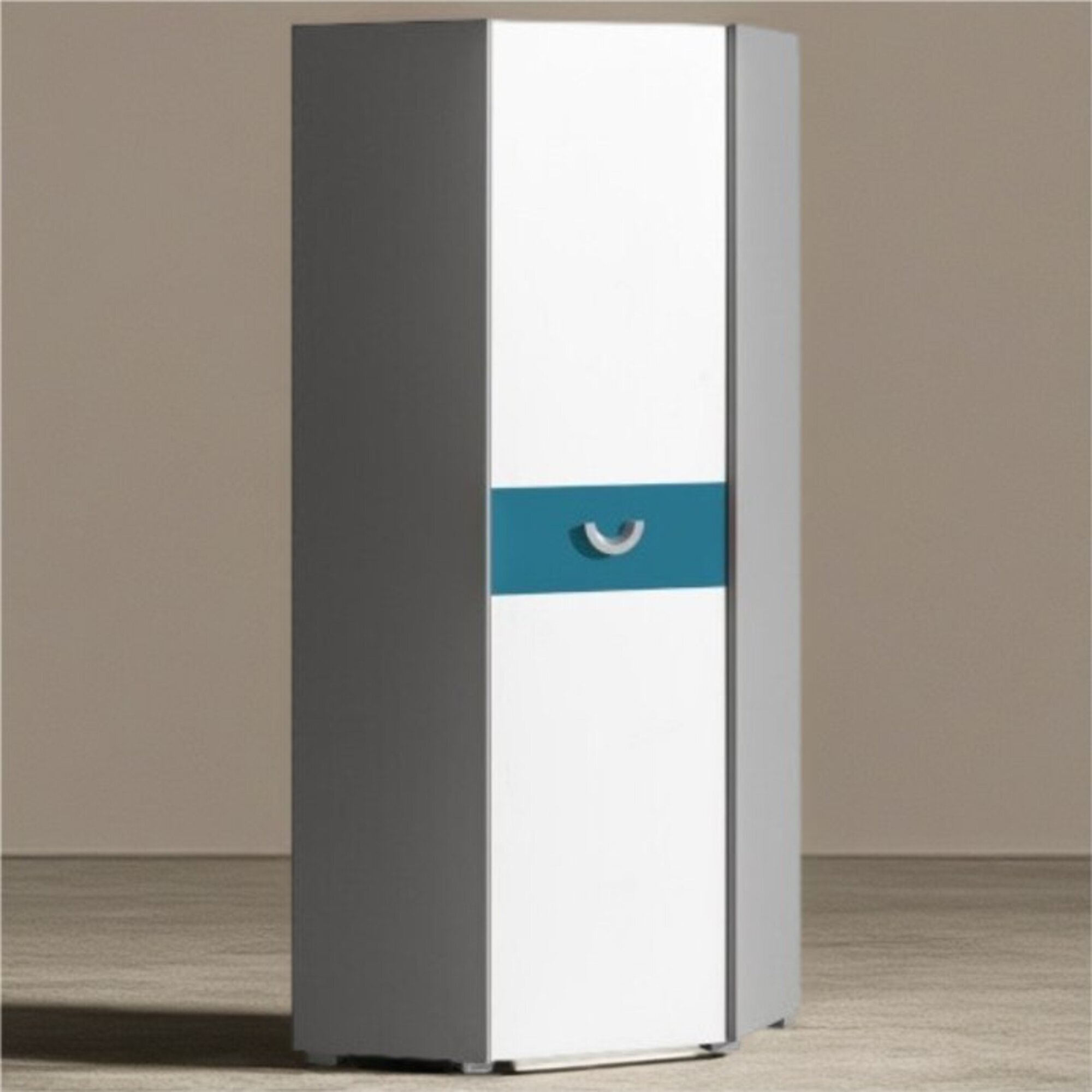 Praktischer Eckschrank aus Holz, der als Kleiderschrank genutzt werden kann Sofort