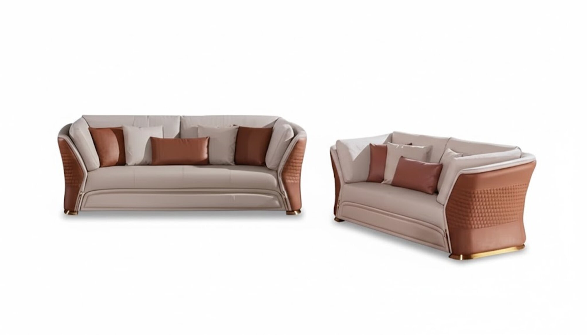 Couchen Sofas Polster Leder 3+2 Sitzer Sofagarnitur Set Designer Garnituren Sofort