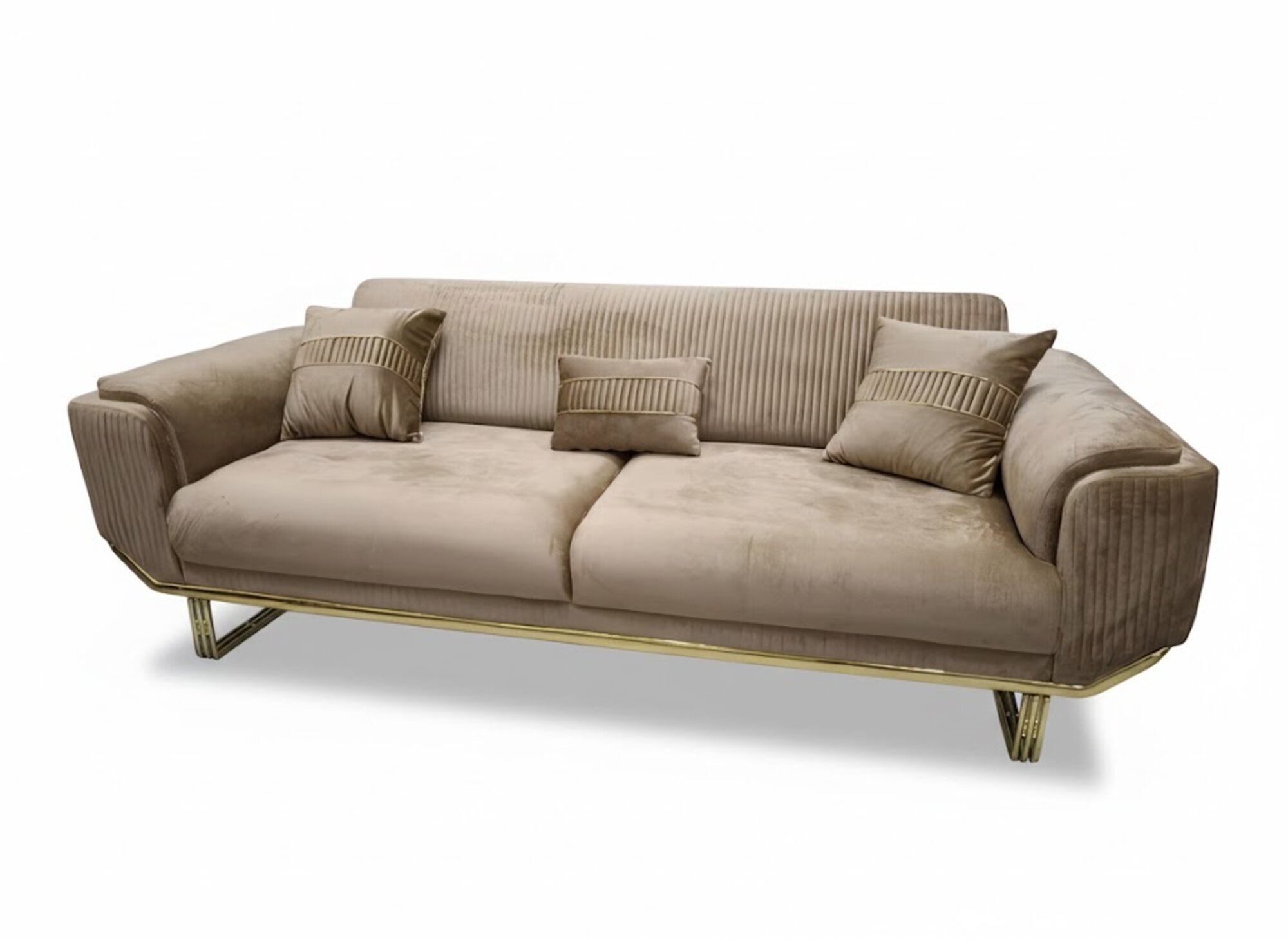 Sofa 3 Sitz Stoff Dreisitzer Sofas Luxus Wohnzimmer Barock Sofort