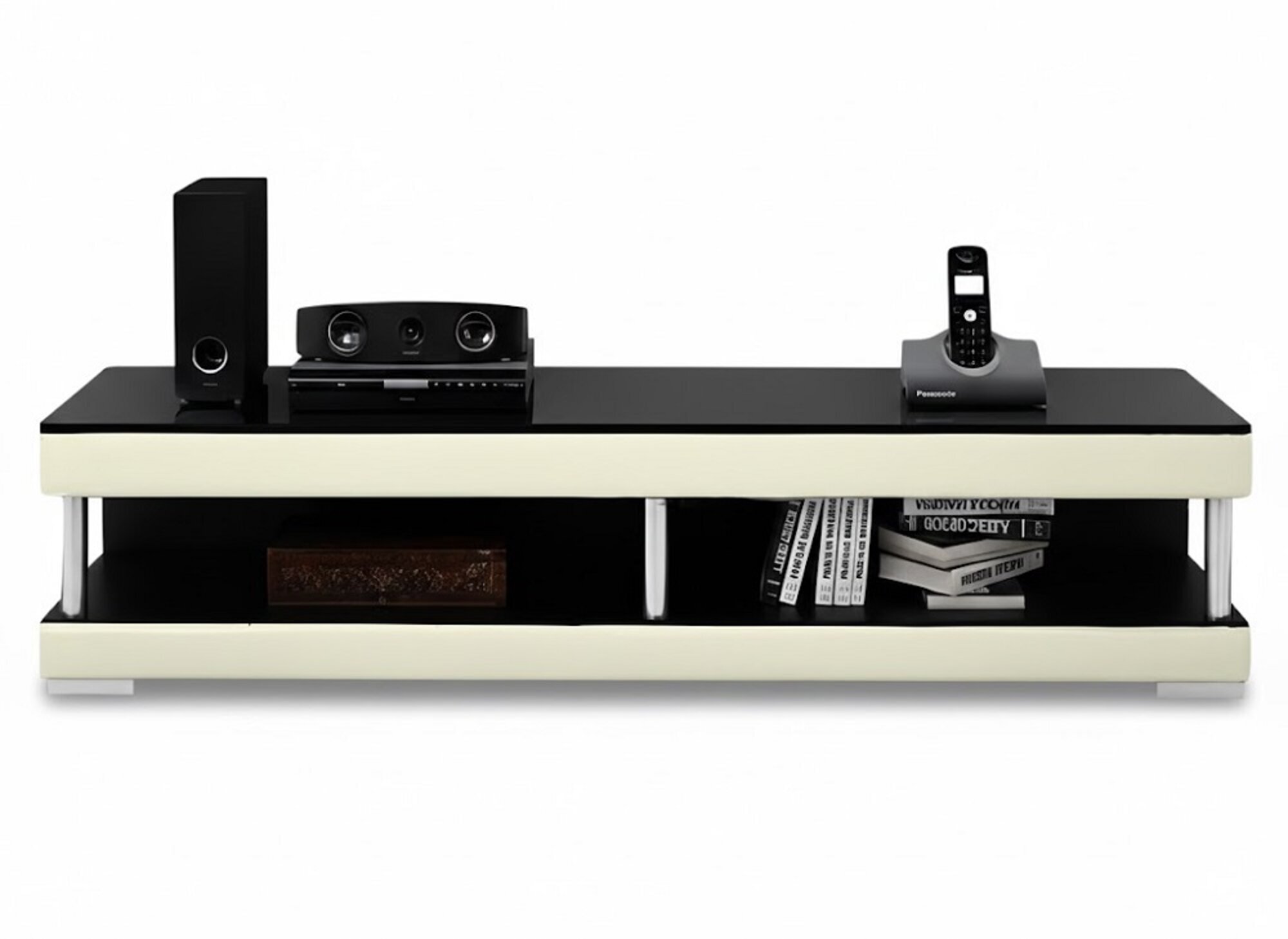 RTV TV SIDEBOARD LEDER GLAS TISCH FERNSEH SCHRANK TISCH LOWBOARD SOFORT