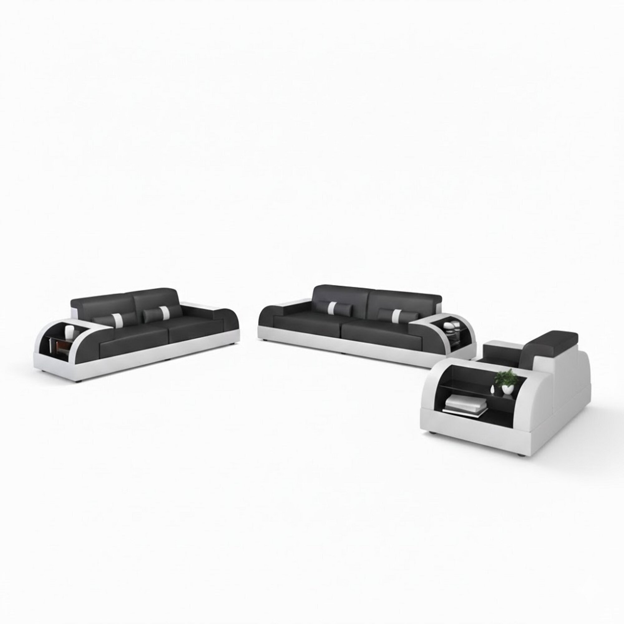Sofagarnitur Polster 321 Sitzer Set Design Sofas Couchen Leder Modern Sofort