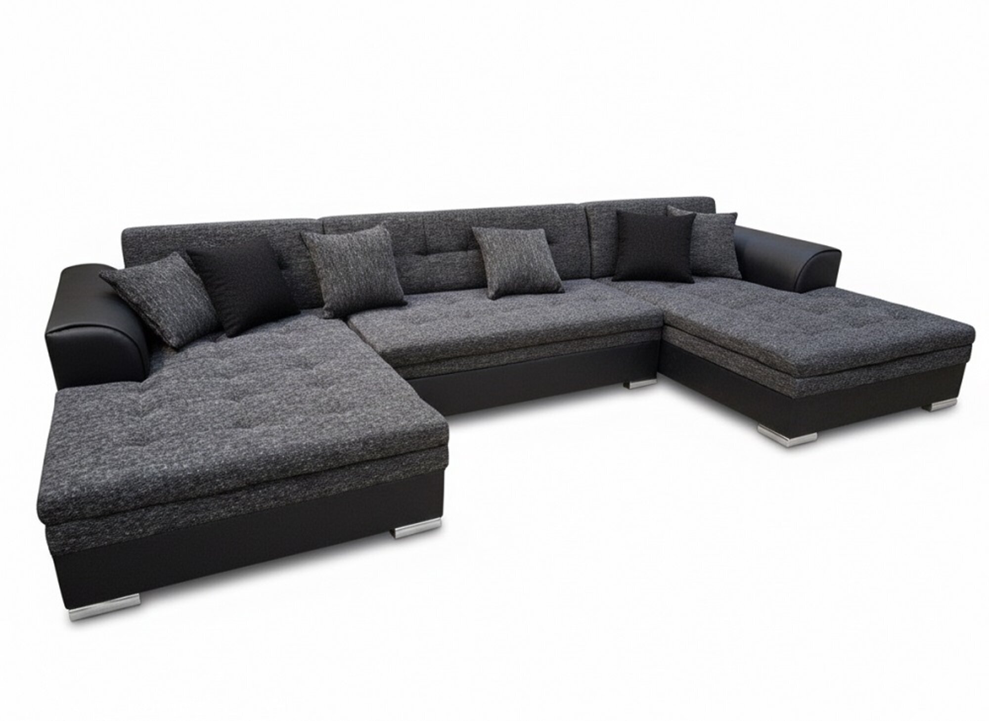 Klassisch Design Ecksofa Vento Bettfunktion Couch Leder Polster Textil Sofort