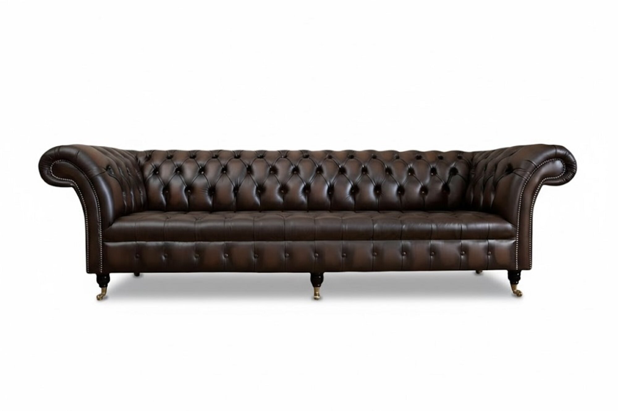 XXL Big Wohnzimmer Couch Chesterfield 4 Sitzer Sofa Couchen 100% Leder Sofort