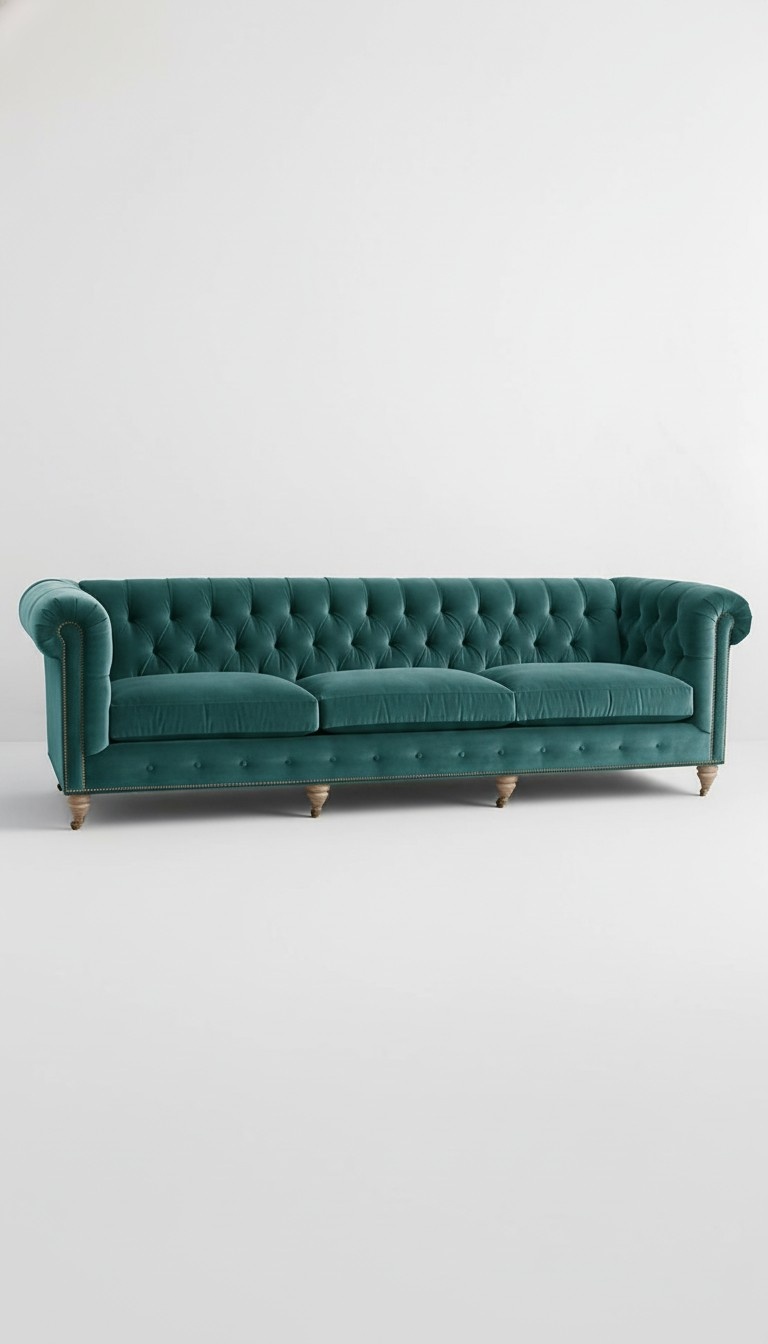 Chesterfield design luxus Sofa Polster couch garnitur Leder textil 5 Sitzer 099