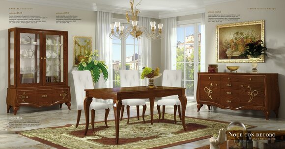 Esszimmer Esstisch Stuhl Kommode Vitrine Gruppe Ess Holz Garnitur Set 7tlg.