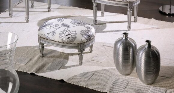 Polster Bank Fußhocker Ottomane Sitzhocker Wohnzimmer Designer Hocker