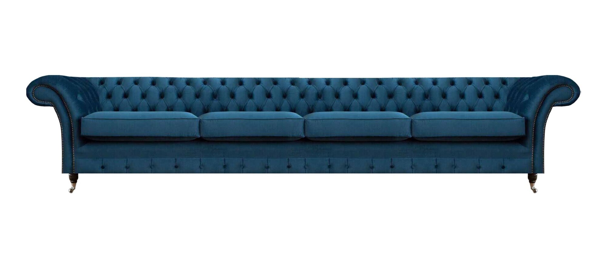 Blaue Chesterfield Couch Exklusives Stoffsofa Wohnzimmer Moderne Möbel