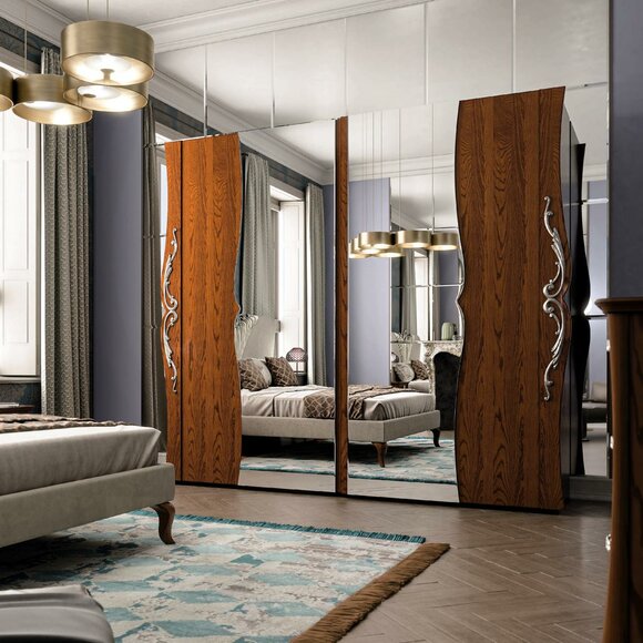 Schlafzimmer Kleiderschrank Holzmöbel barocke klassische Schränke