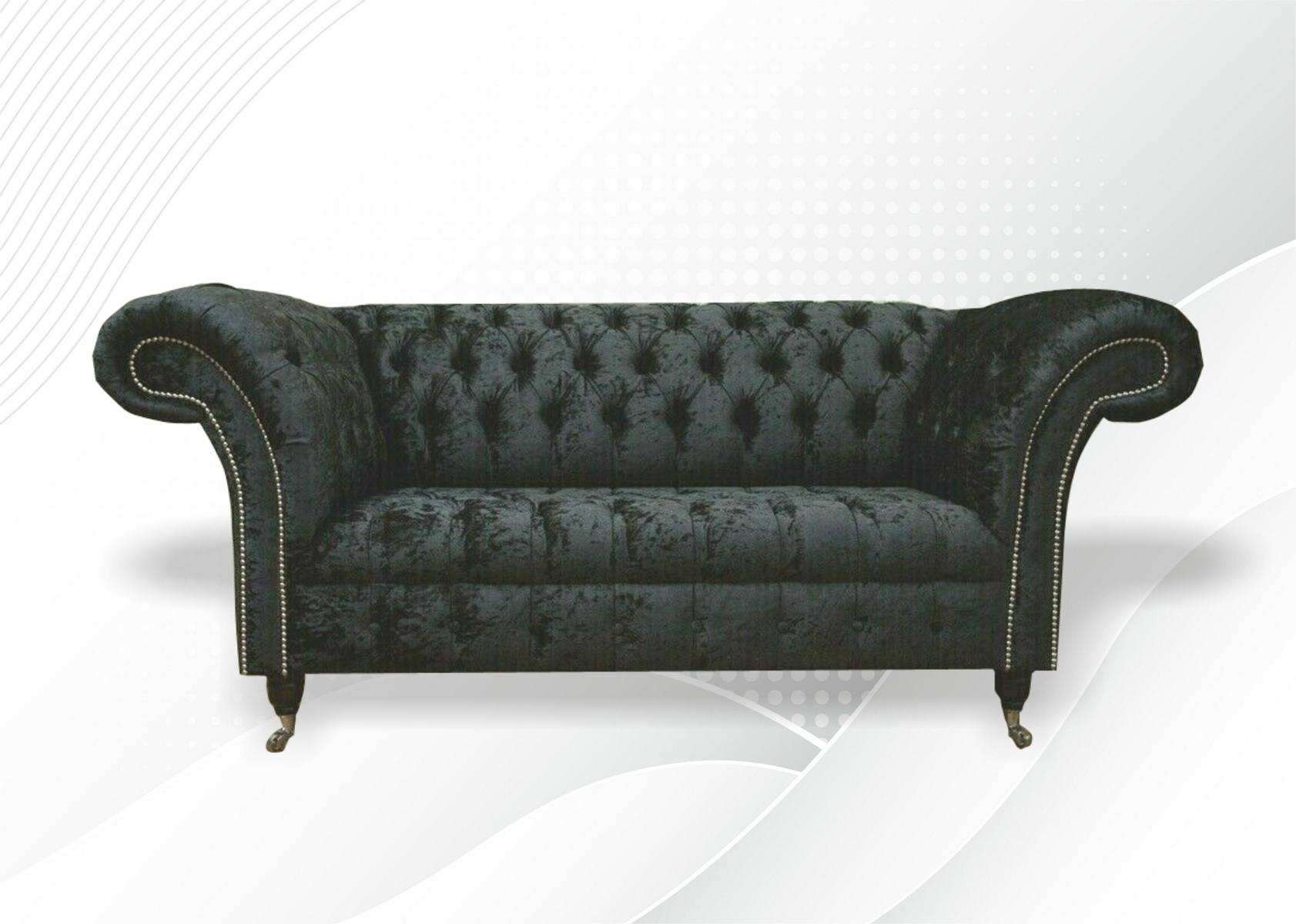 Chesterfield Samt Club Couch Polster 2 Sitzer design Textil Sofas Couchen