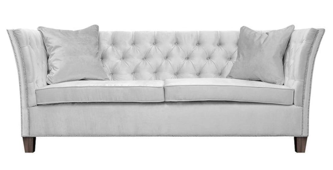 Sofa Beige Chesterfield Dreisitzer Polster Möbel Hotel Praxis Wohnzimmer