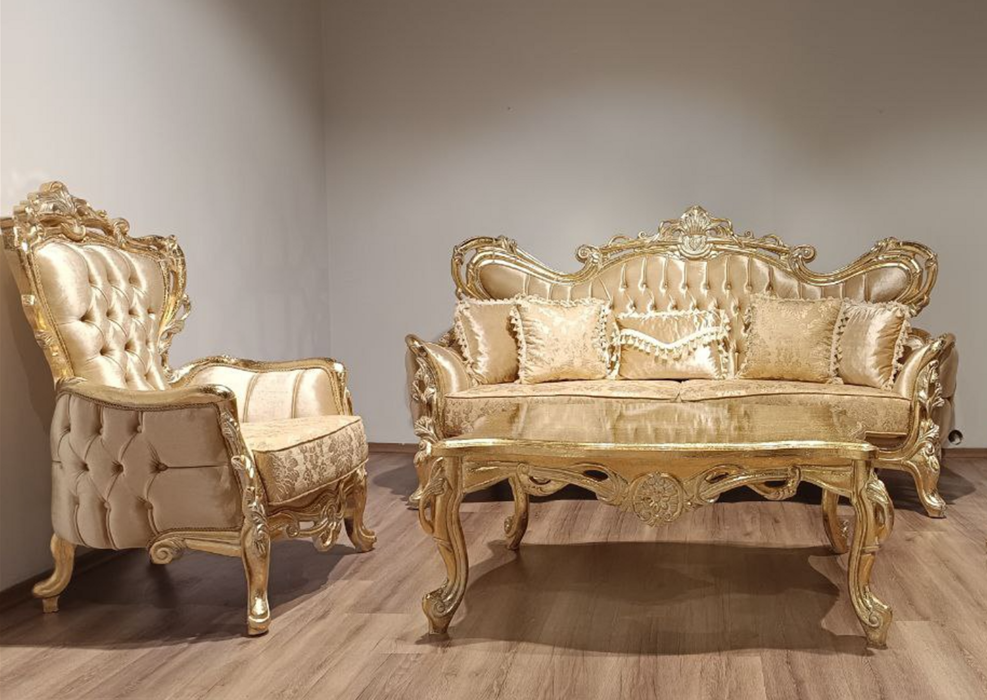 Klassische Luxus Sofagarnitur 3+1 Set für Wohnzimmer Sofort