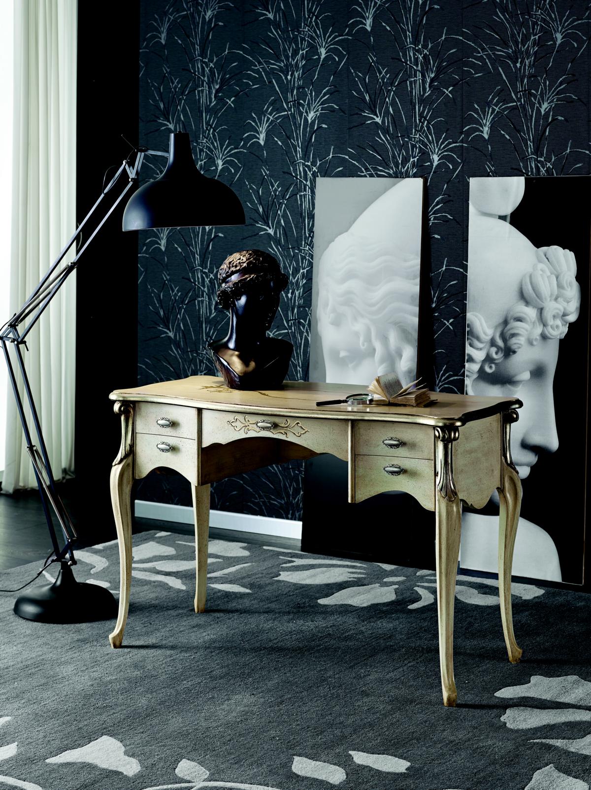 Luxus Schreibtisch Konsolen Luxus Tisch Büro Möbel Barock Gold Echtholz