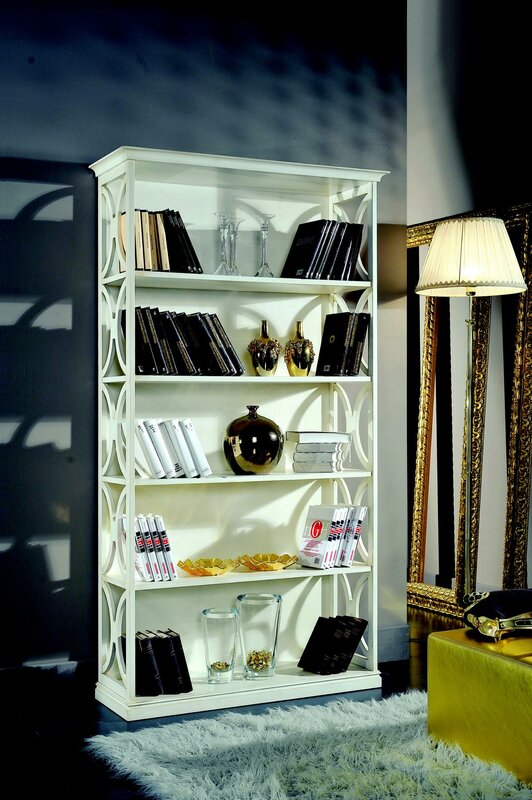 Design Luxus Bücher Regale Weiß Klassischen Stil Schrank Holz Italienische