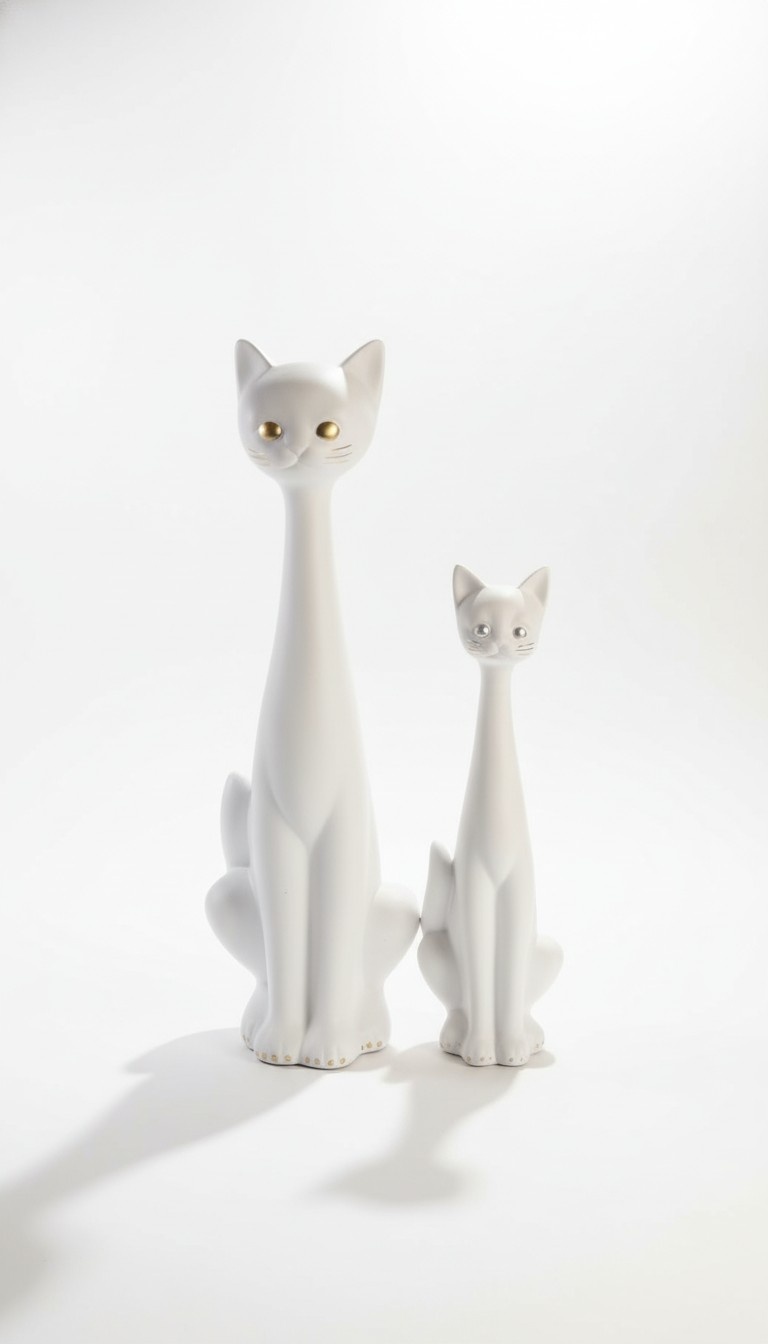 2x Katze XXL Design Katze Dekoration Figur Skulptur Deko Statue Figuren
