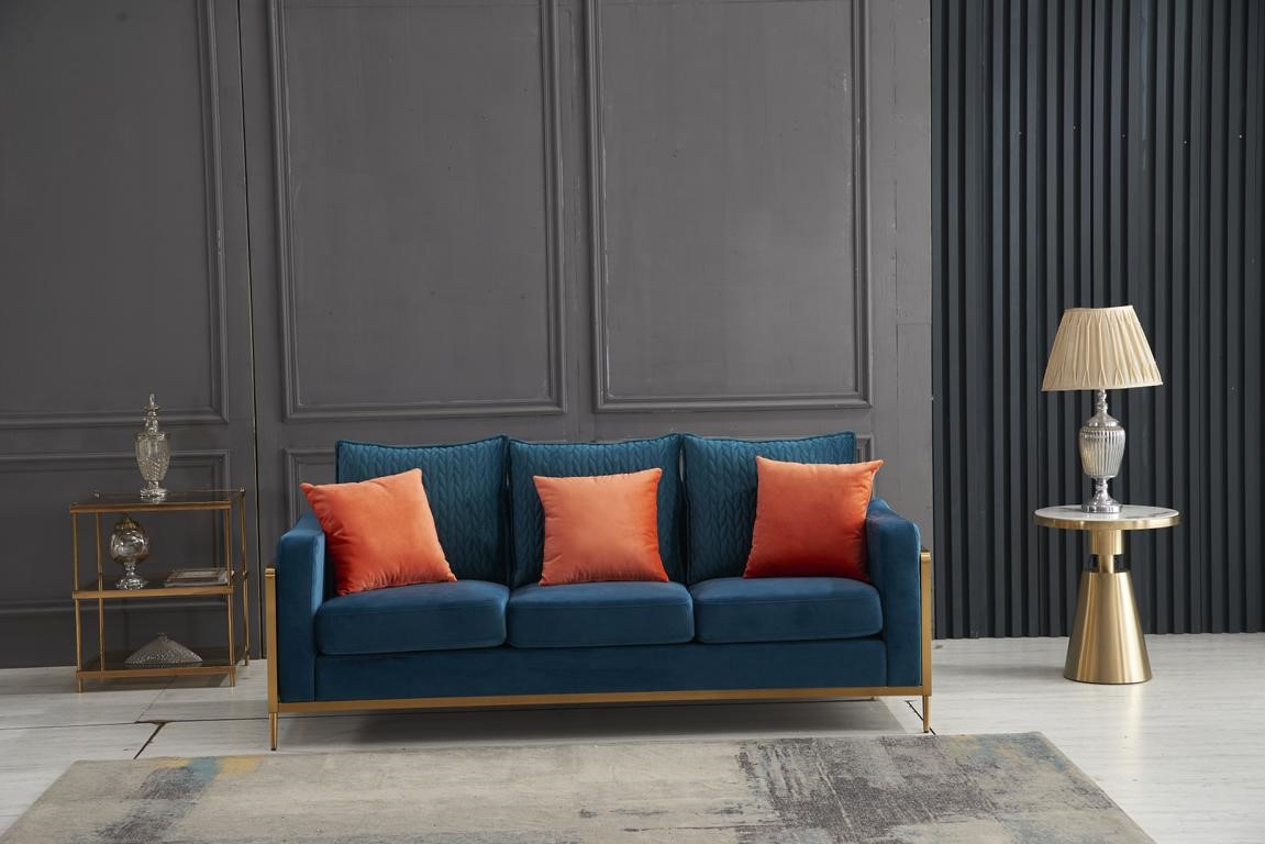 Dreisitzer Couch Polster Sofa Design 3er Sitz Sofas Zimmer Möbel Beige