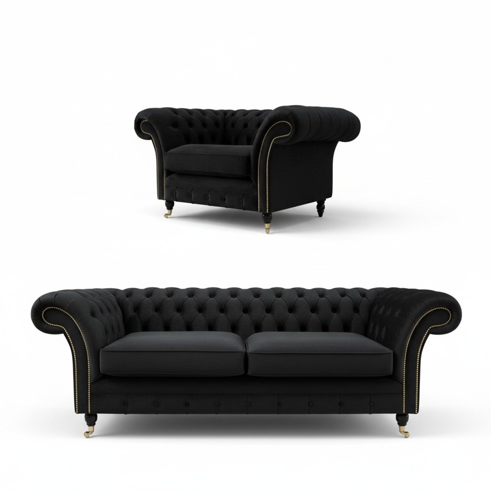 3+2+1 Sofagarnitur Chesterfield Polster Sofa Sofas Couchen Textil