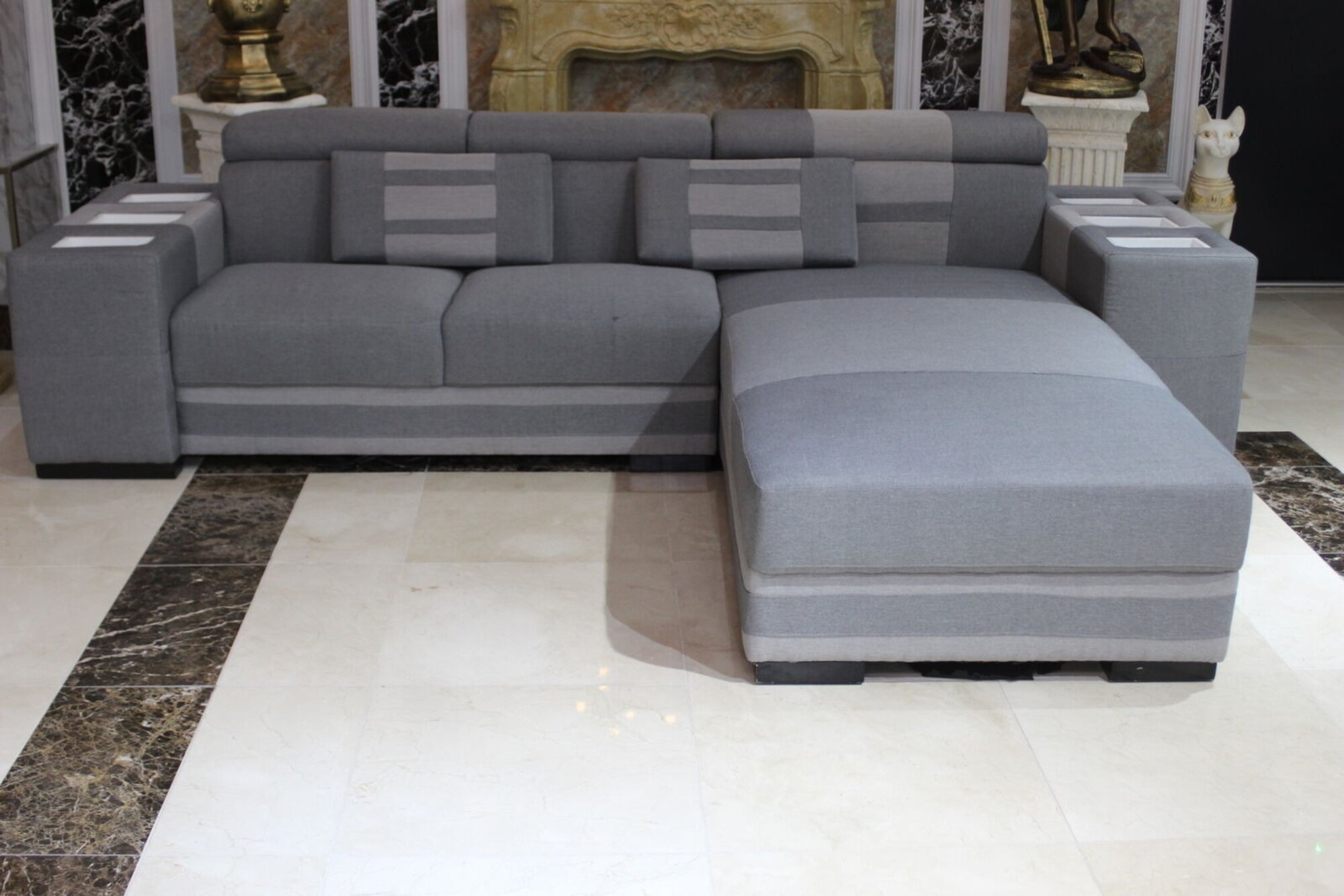 Sofa Stoff L Form Couch Wohnlandschaft Ecksofa Garnitur Modern Couchen Sofort