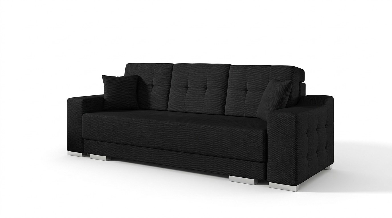 3 Sitz Sofa Couch Textil Stoff Bettfunktion Schlafsofa Neu Polster Garnitur Neu
