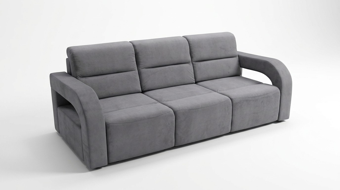 3 Sitzer 235cm Luxus Bank Sofa Couch Blau Wohnzimmer Kanzlei Möbel