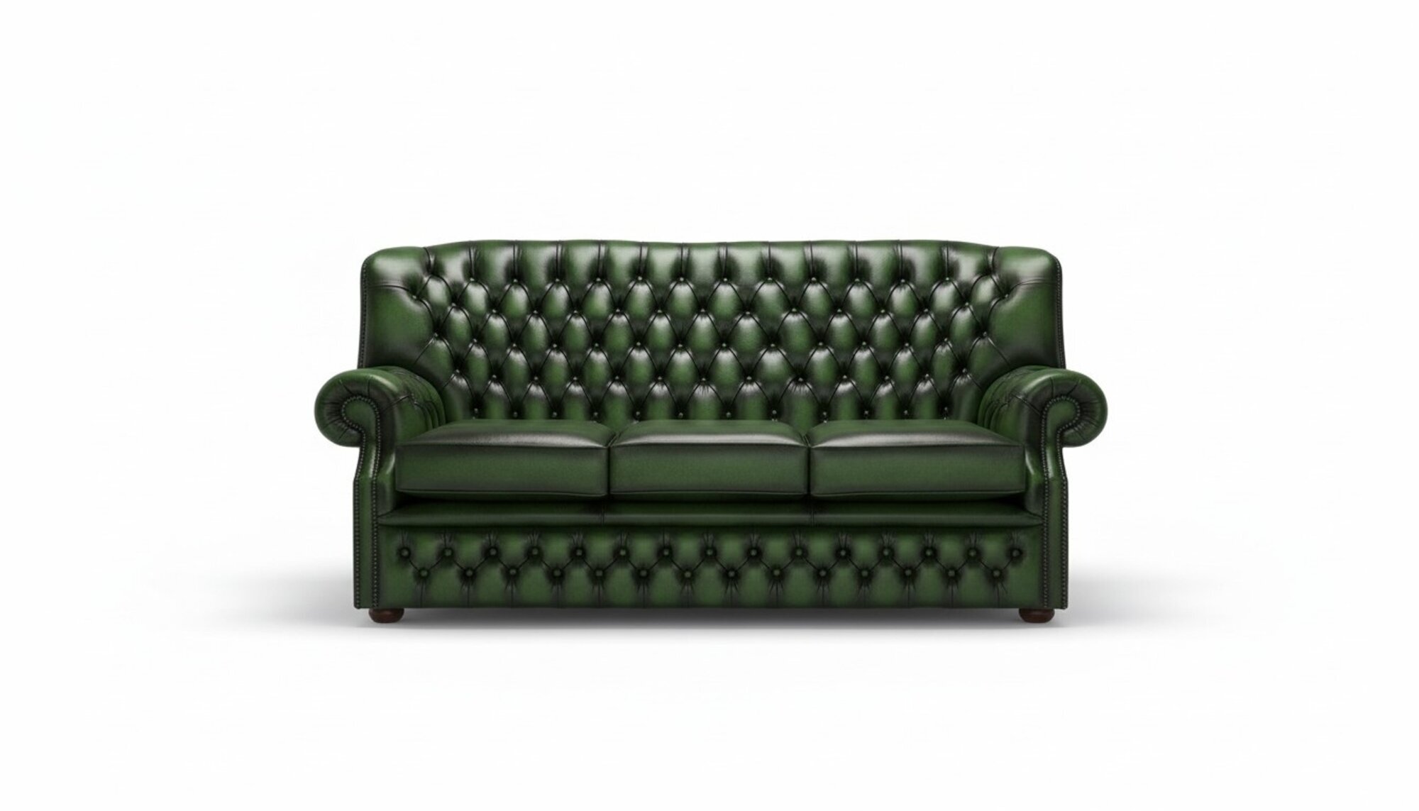 3 Sitzer Antik Grüne Leder Neu Couchen Sofa Polster Sofas Garnitur Chesterfield